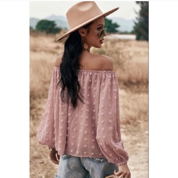 Nwt swiss dot off shoulder top - Picture 4 of 6